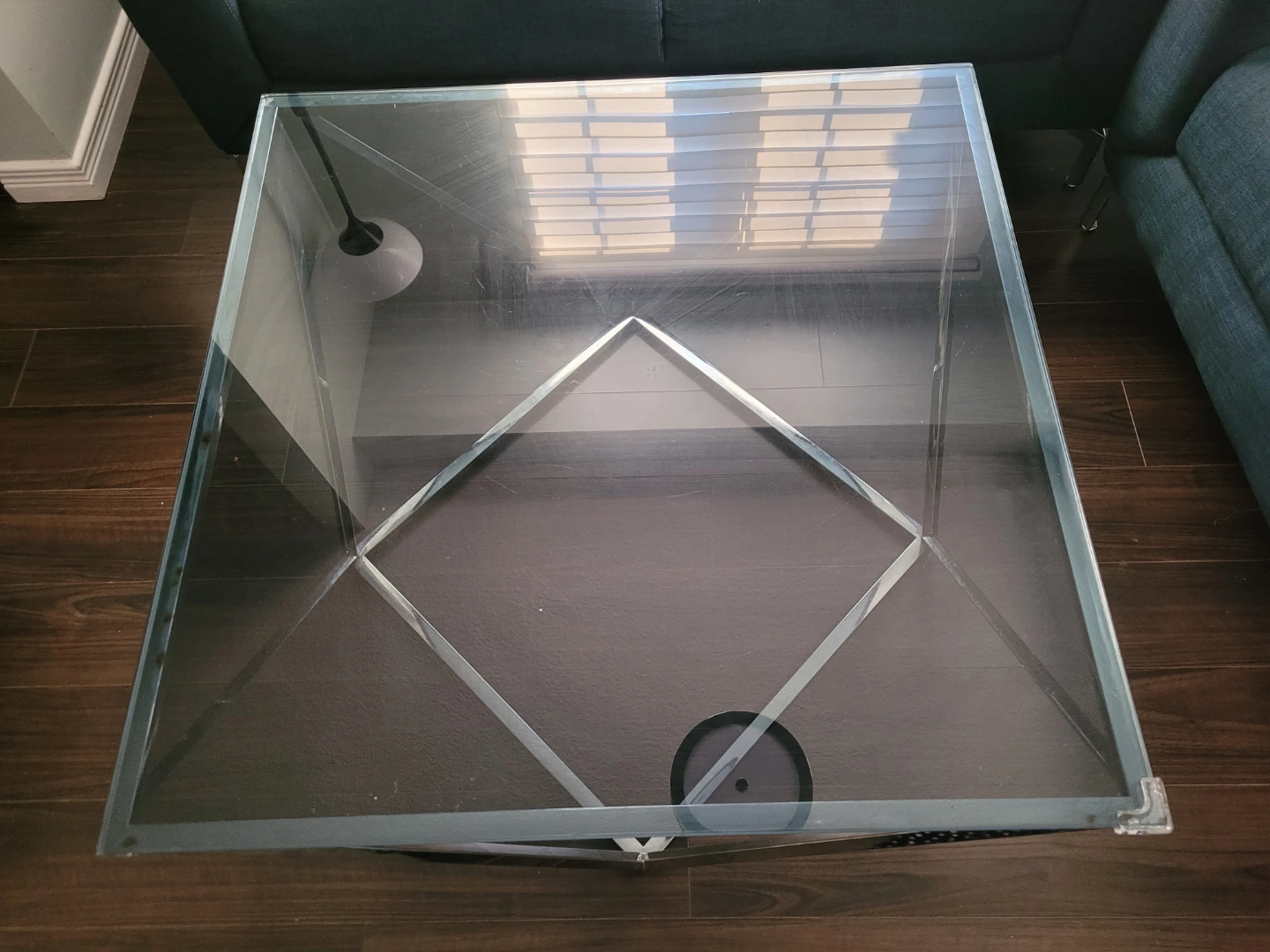 Glass and Metal Coffee Table and a corner table