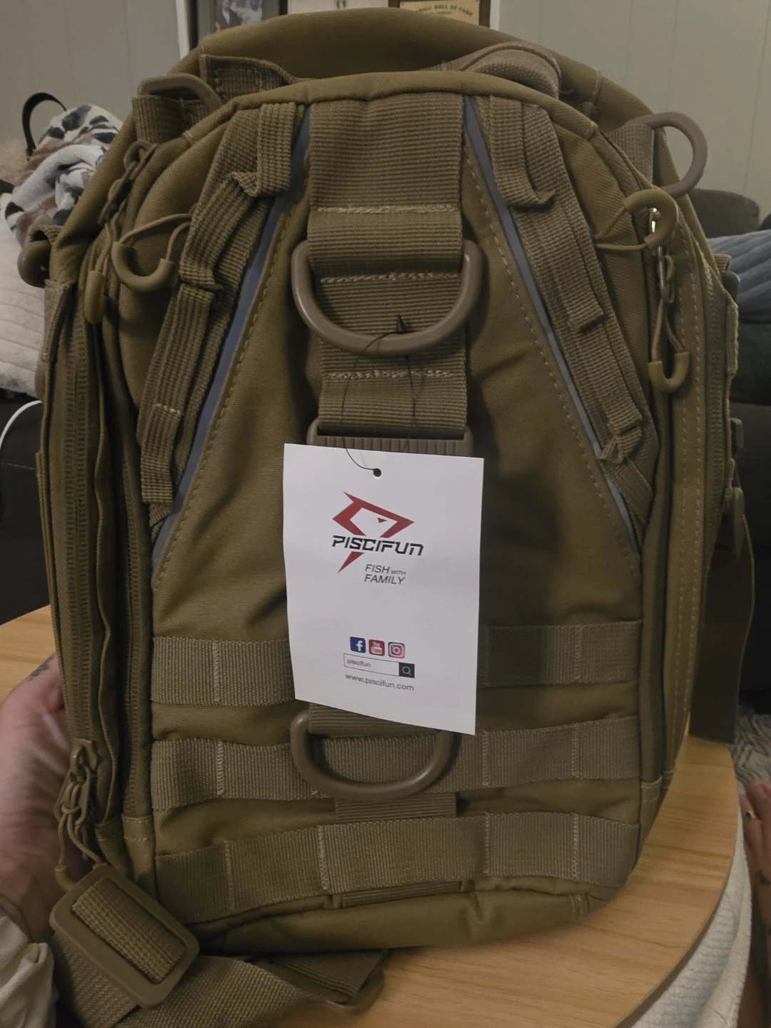 Piscifun Fishing Tackle Bag Backpack Tan