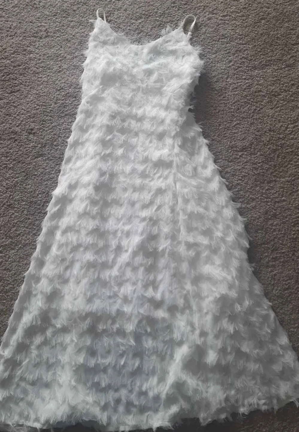 Dazy White Feather Trim Dress - Size S - photo 3