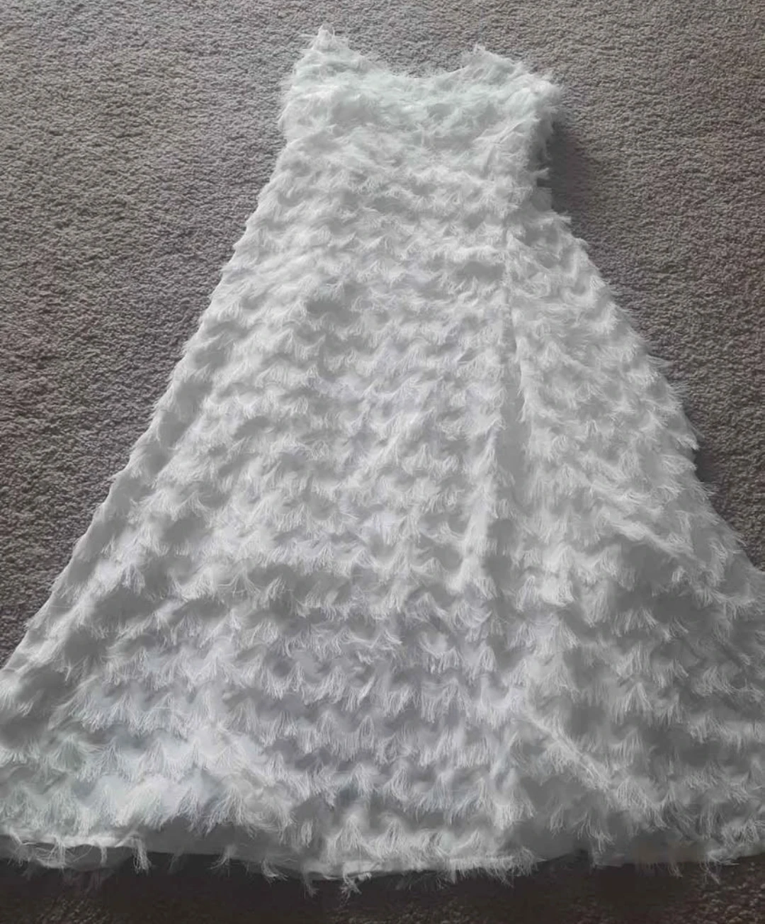 Dazy White Feather Trim Dress - Size S - photo 4