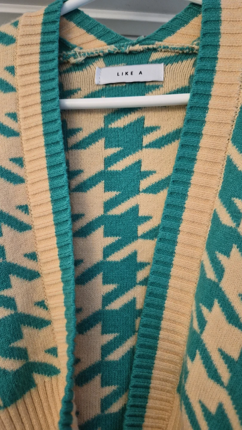 Knit cropped open cardigan jaquard - photo 4