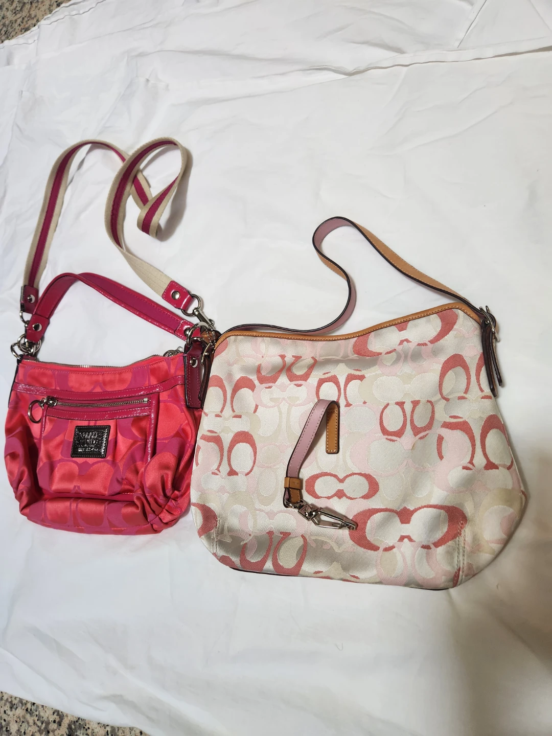 Coach Purses (2) Pink Signature Print & Bright Pink