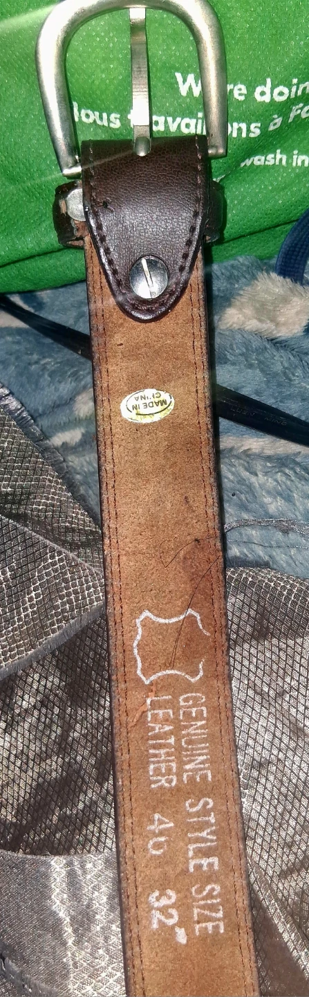 Brown Leather Belt with Silver Buckle