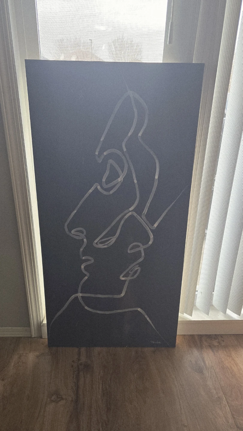 Abstract Face Line Art Canvas Print