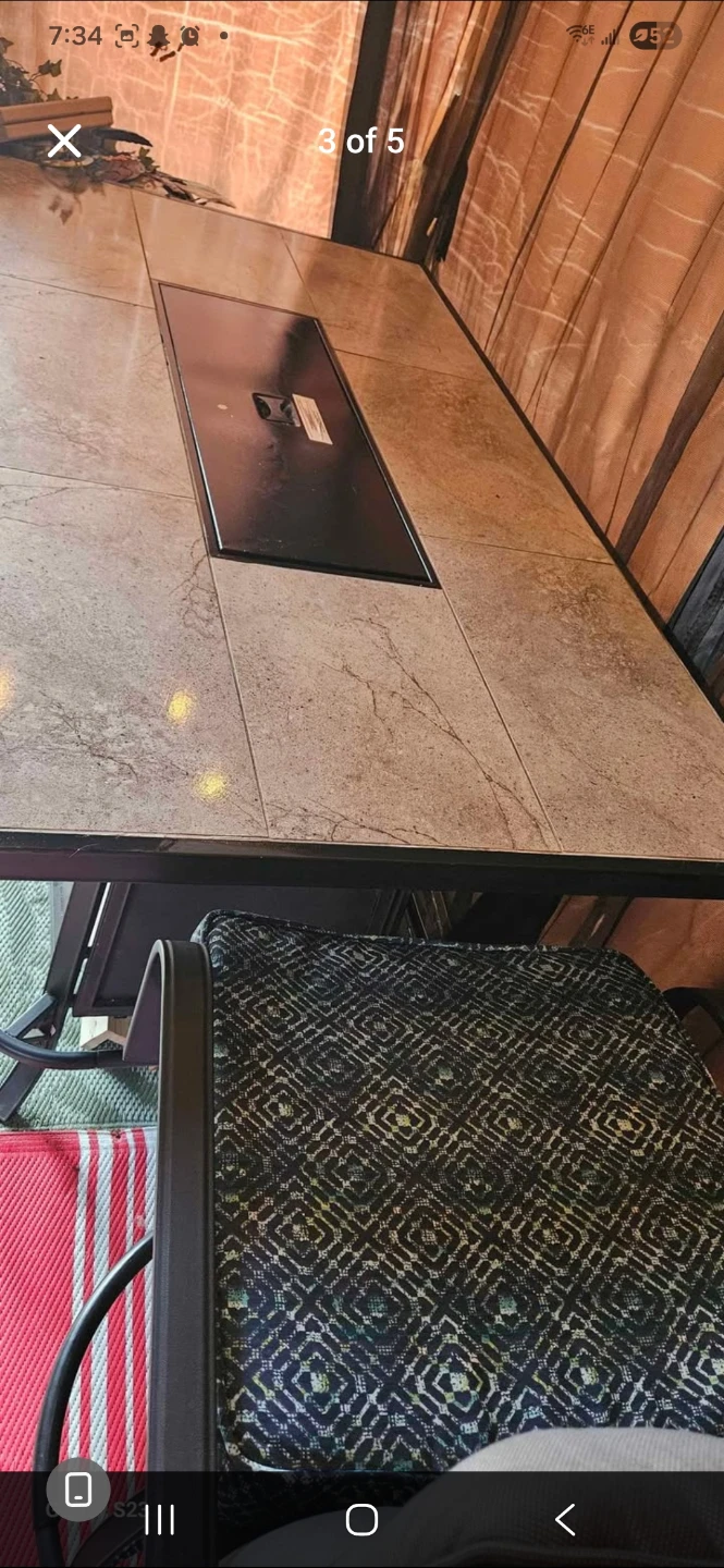 Patio Dining Set with Fire Pit Table