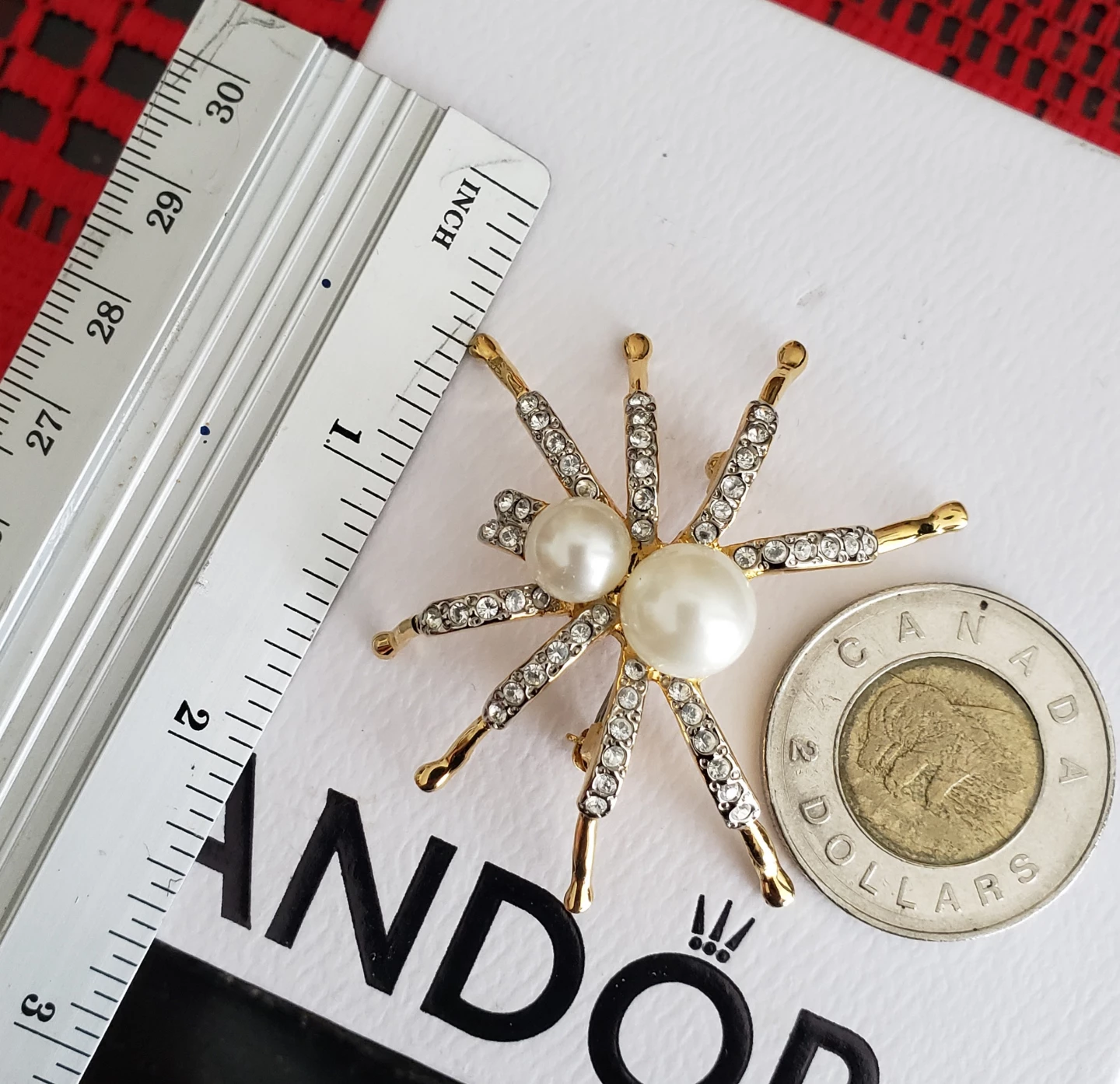 Gold Plated Spider Pearl fashion broch sale - photo 5