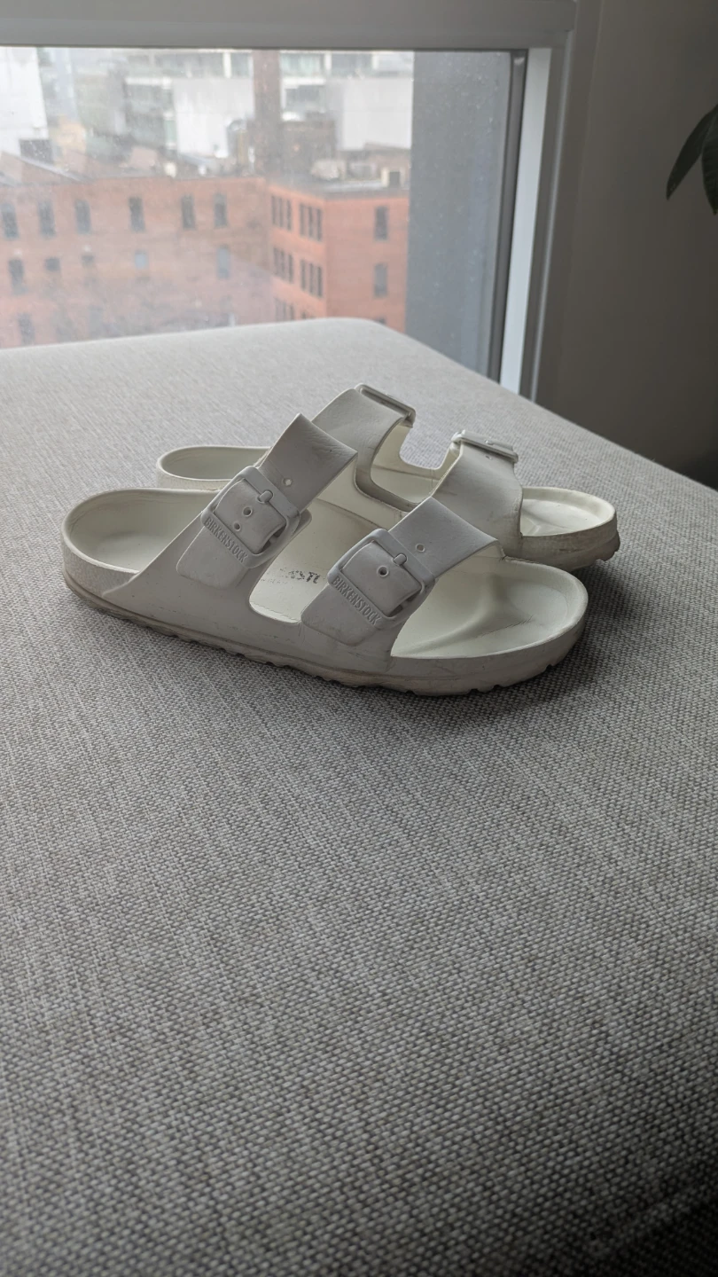 White Birkenstock Arizona EVA Sandals
