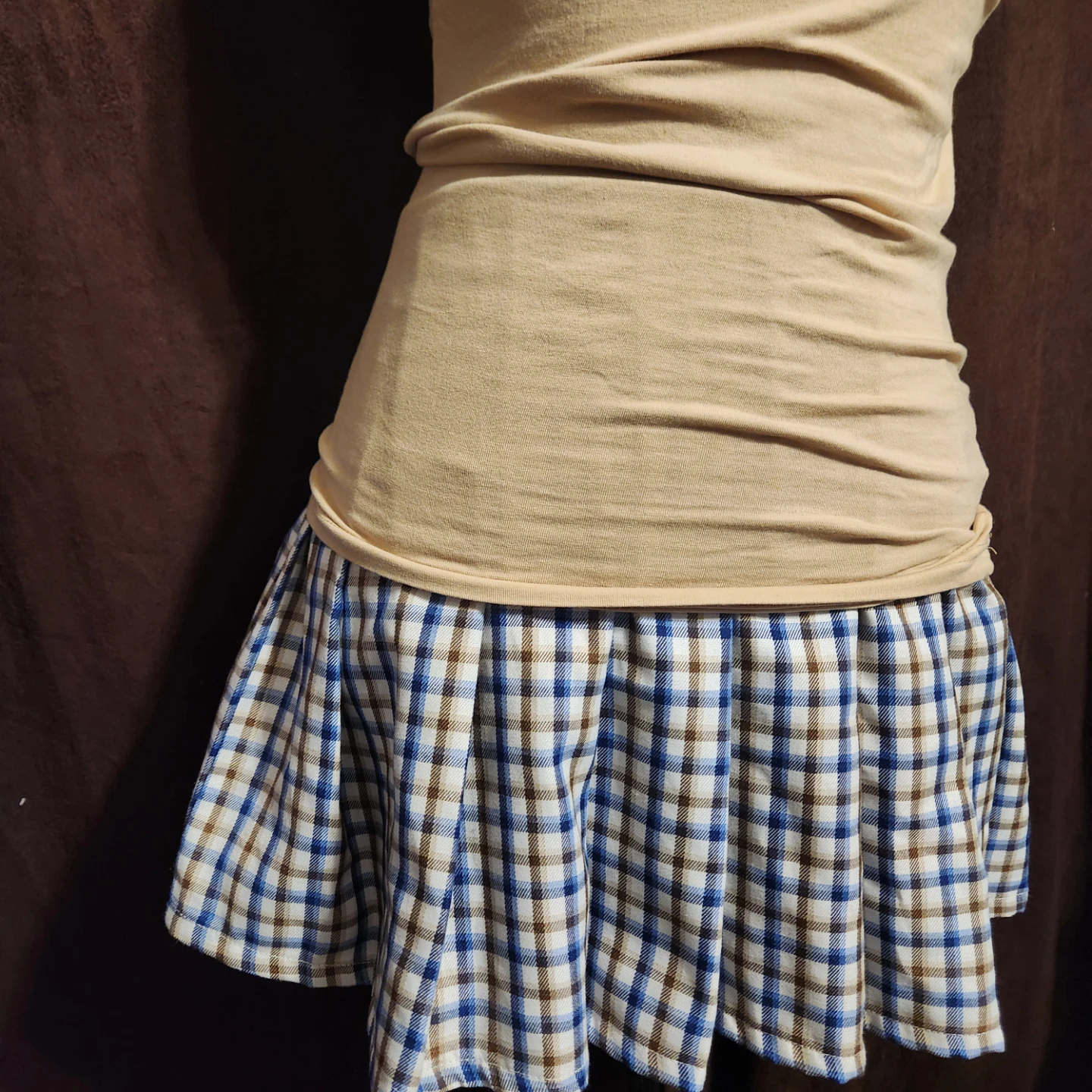 Plaid Mini Skirt with Belted Waist - photo 4