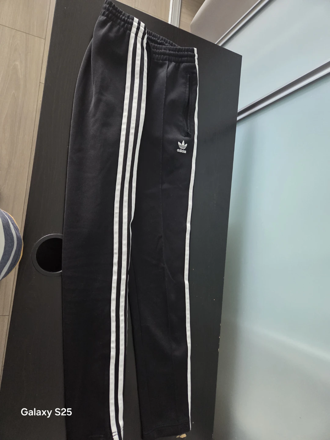 Adidas Track Pants - Black with White Stripes