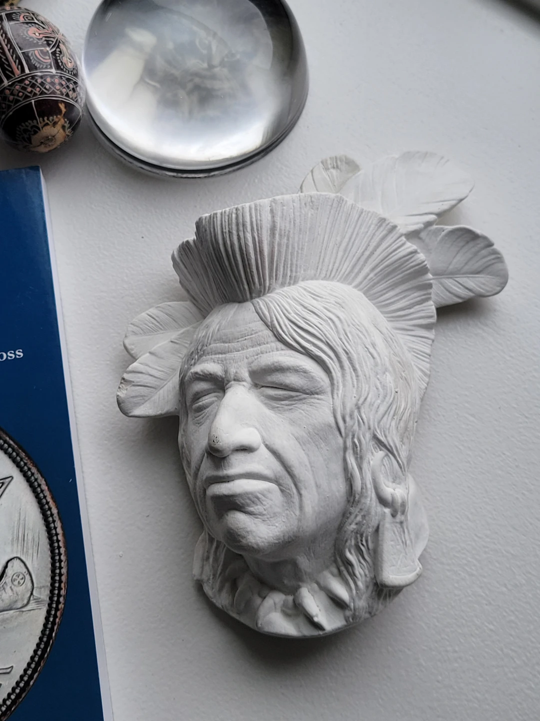 Ikea Vase. Wood Eggs.Paperweight.indian Head.Wallet.coin book - photo 2