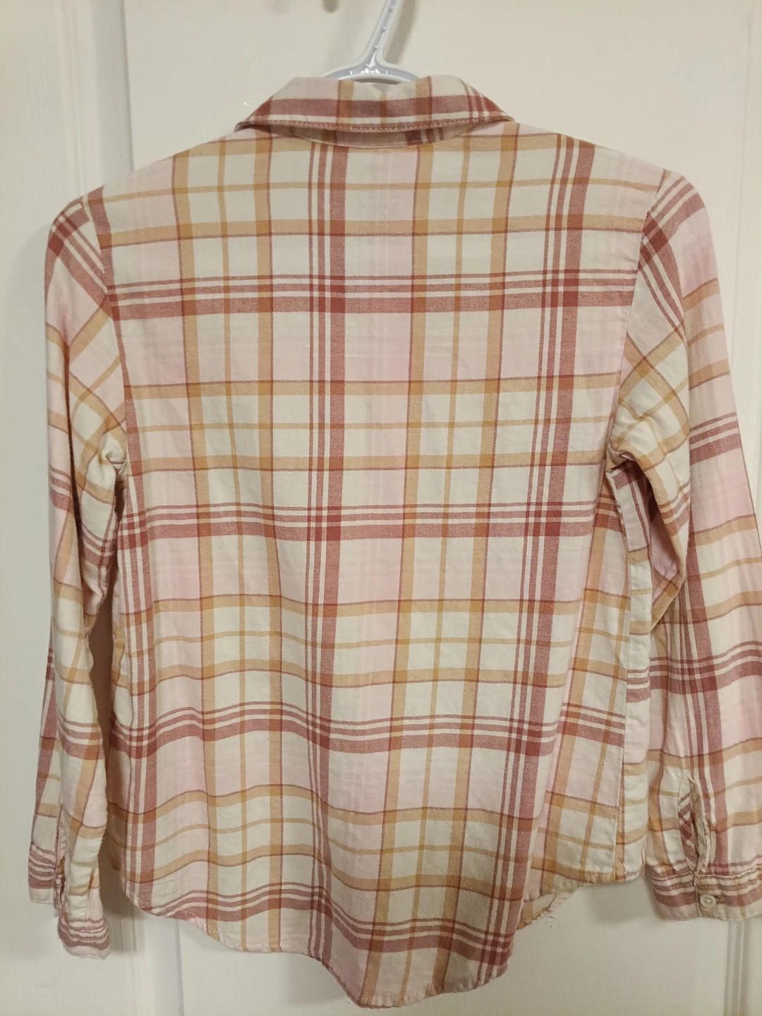 Pink and tan plaid button up - photo 2