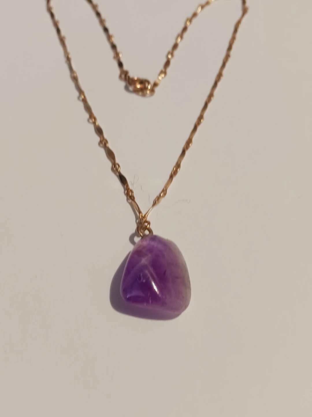 14K Gold Filled Chain with Amethyst Pendant Necklace