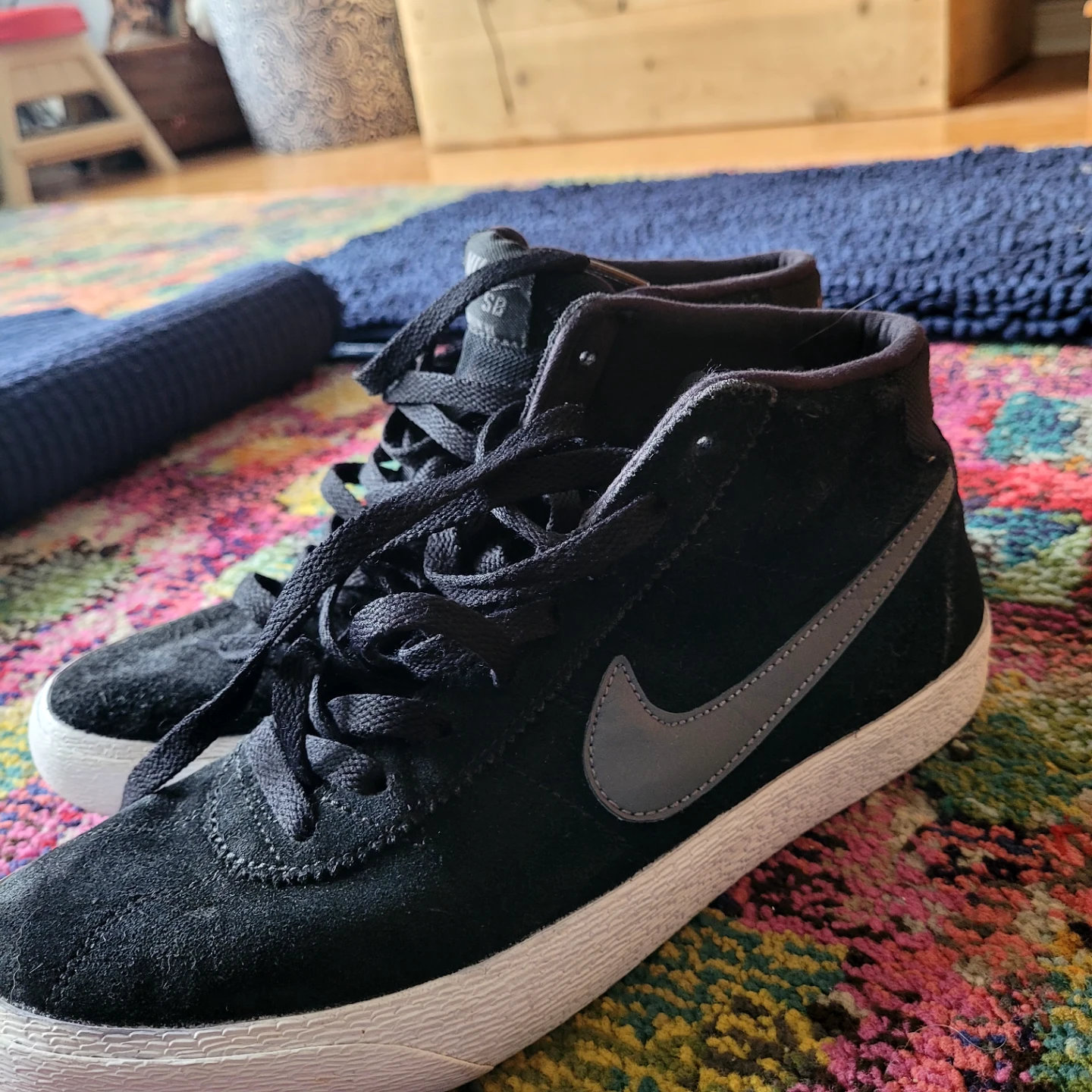 Nike SB Black Mid Top Skate Shoes US 7.5