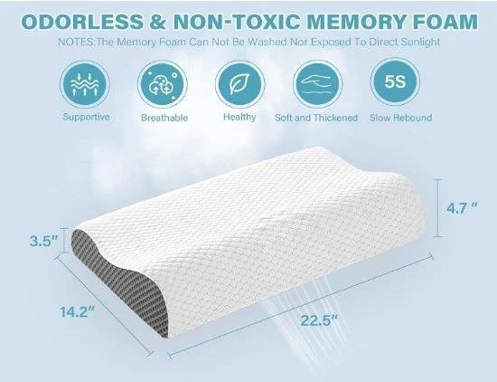 Memory Foam Cervical Pillow for Neck Pain Relief