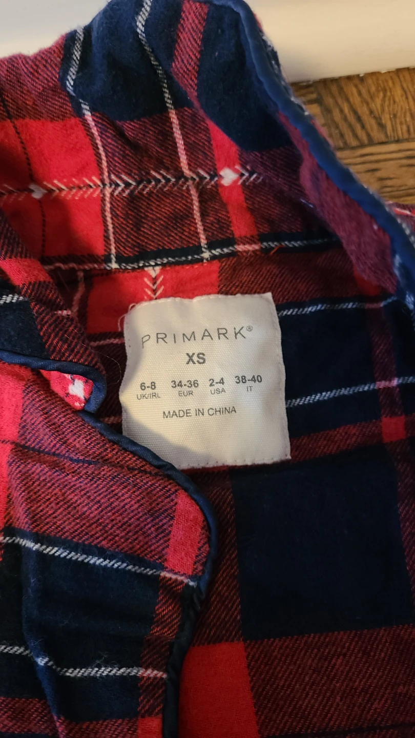 Great condition - Primark Red Plaid Pajama Jumpsuit XS - photo 3