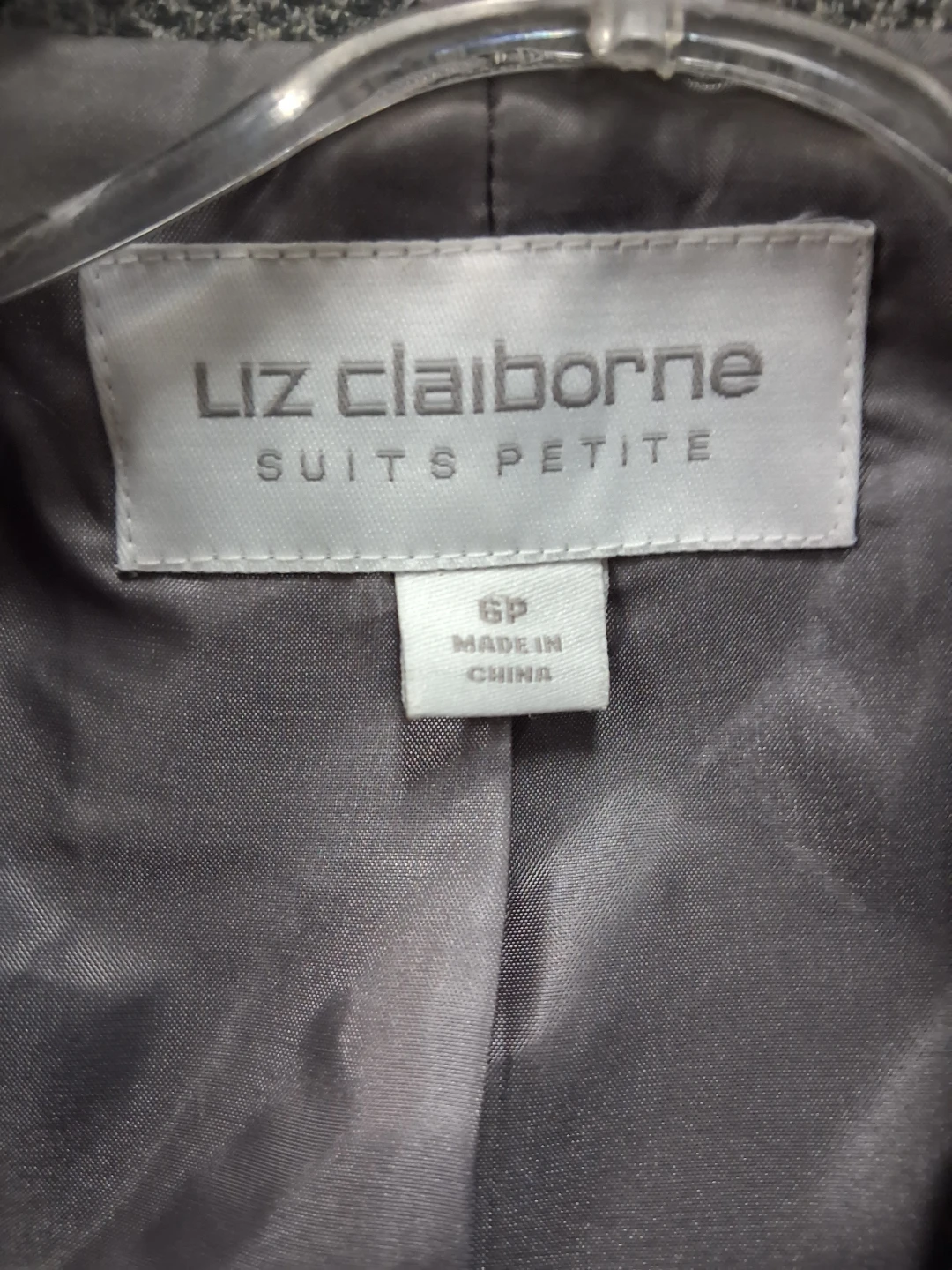 Liz Claiborne Suits Petite Grey Textured Blazer - Size 6P