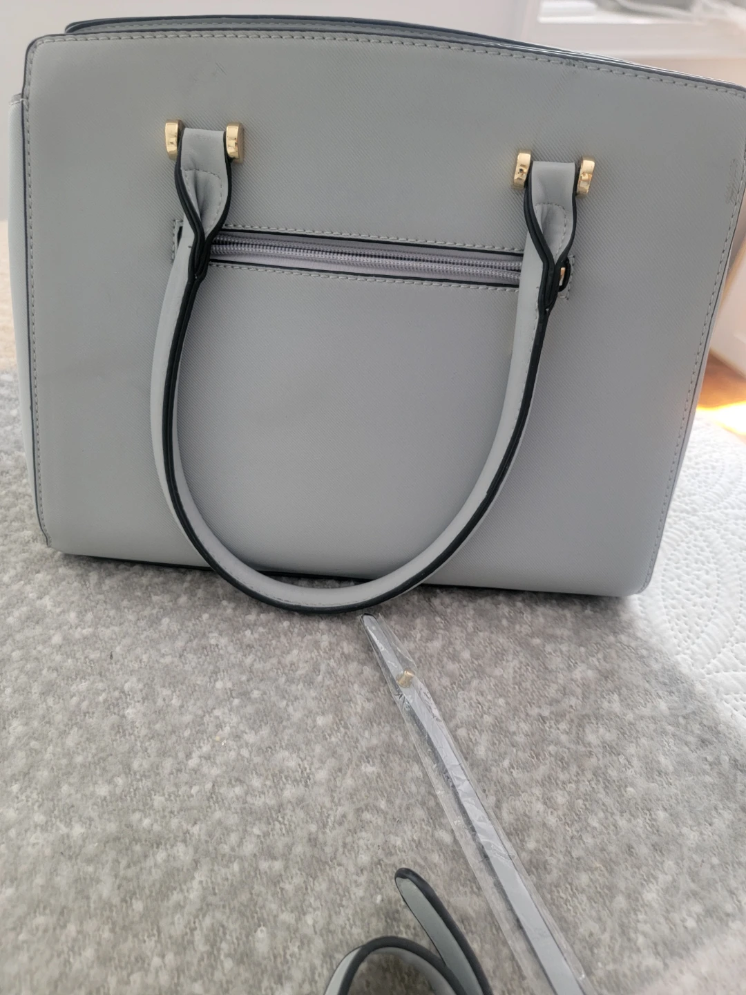 Light Gray Handbag with Shoulder Strap - photo 3