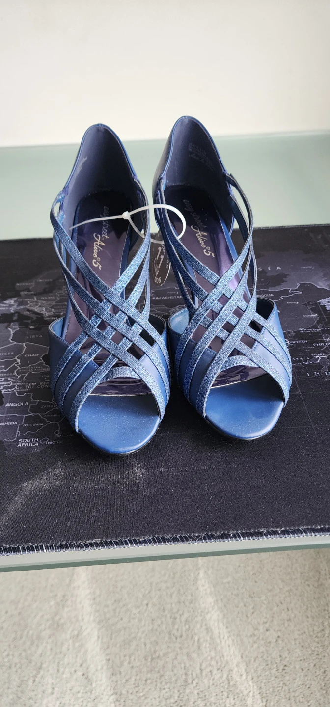 Blue Open-Toe Heels - photo 2