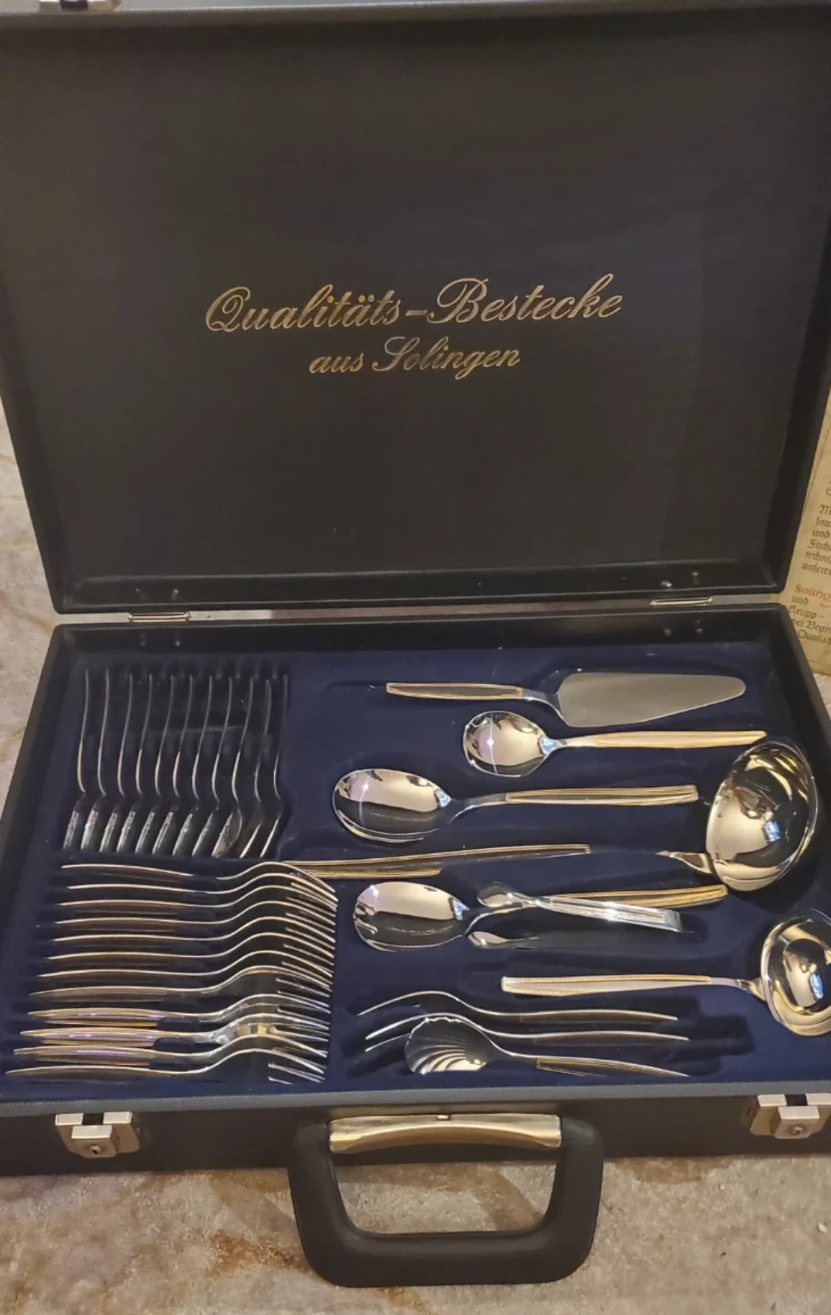 24 Karat Gold Plated Cutlery Set Qualitäts-Bestecke aus Solingen - photo 5
