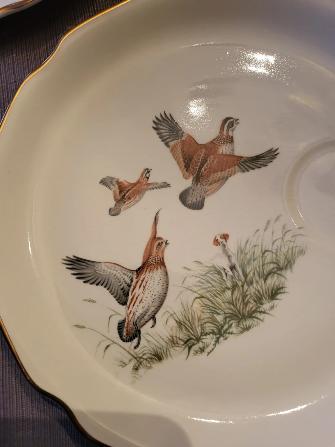 Set of 3 Georgian China Snack Plates with 22kt Gold Trim - photo 4