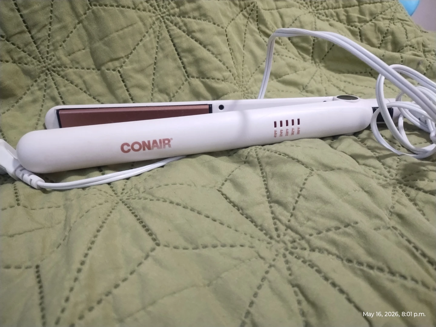 Conair White Hair Straightener Hot Iron smoothing
