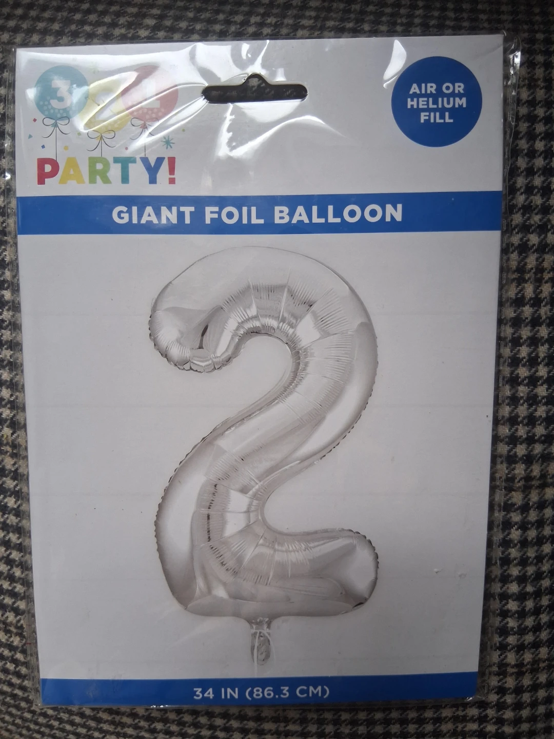 Party! Giant Foil Balloon Number 2 - Silver, 34 Inch