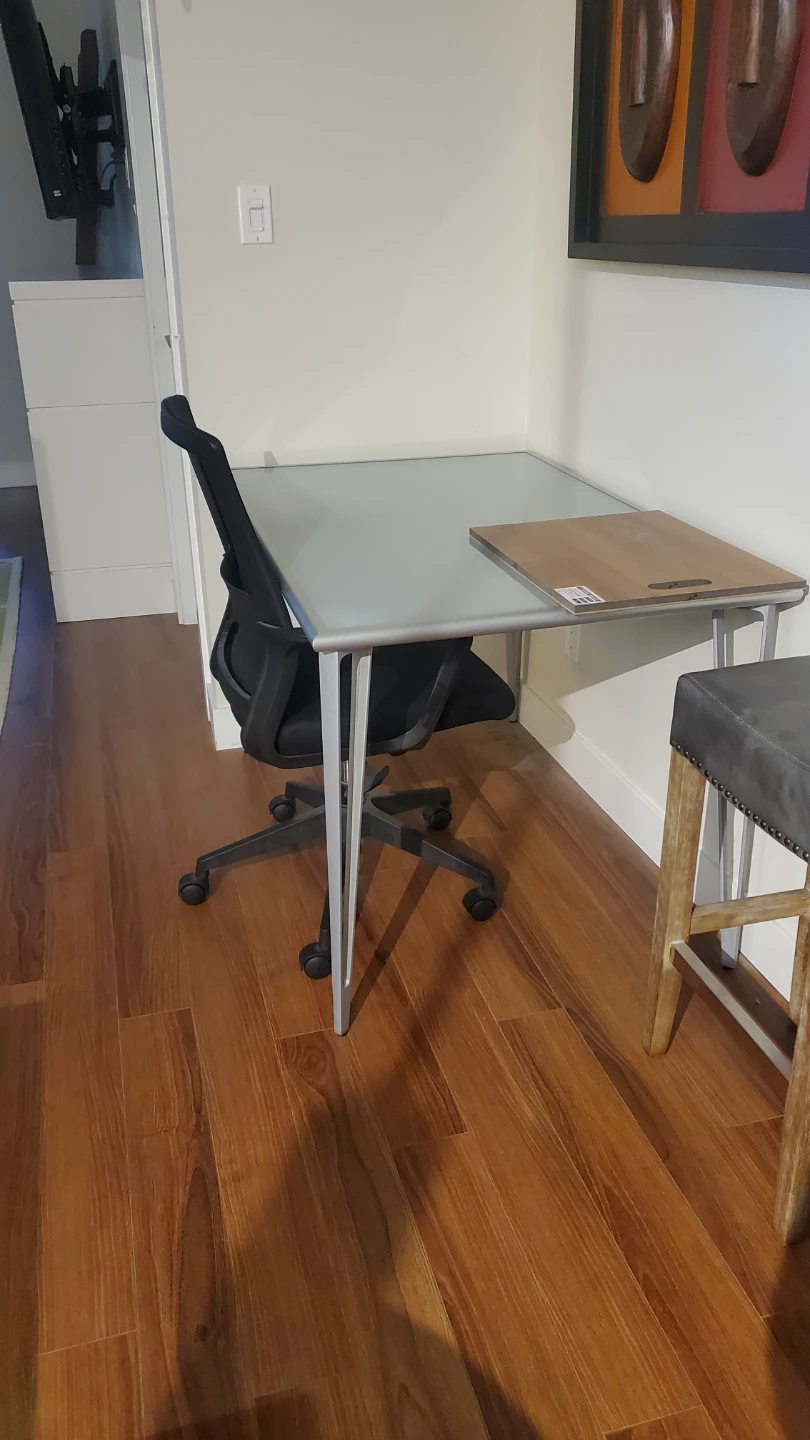 Black Mesh Office Chair & Table