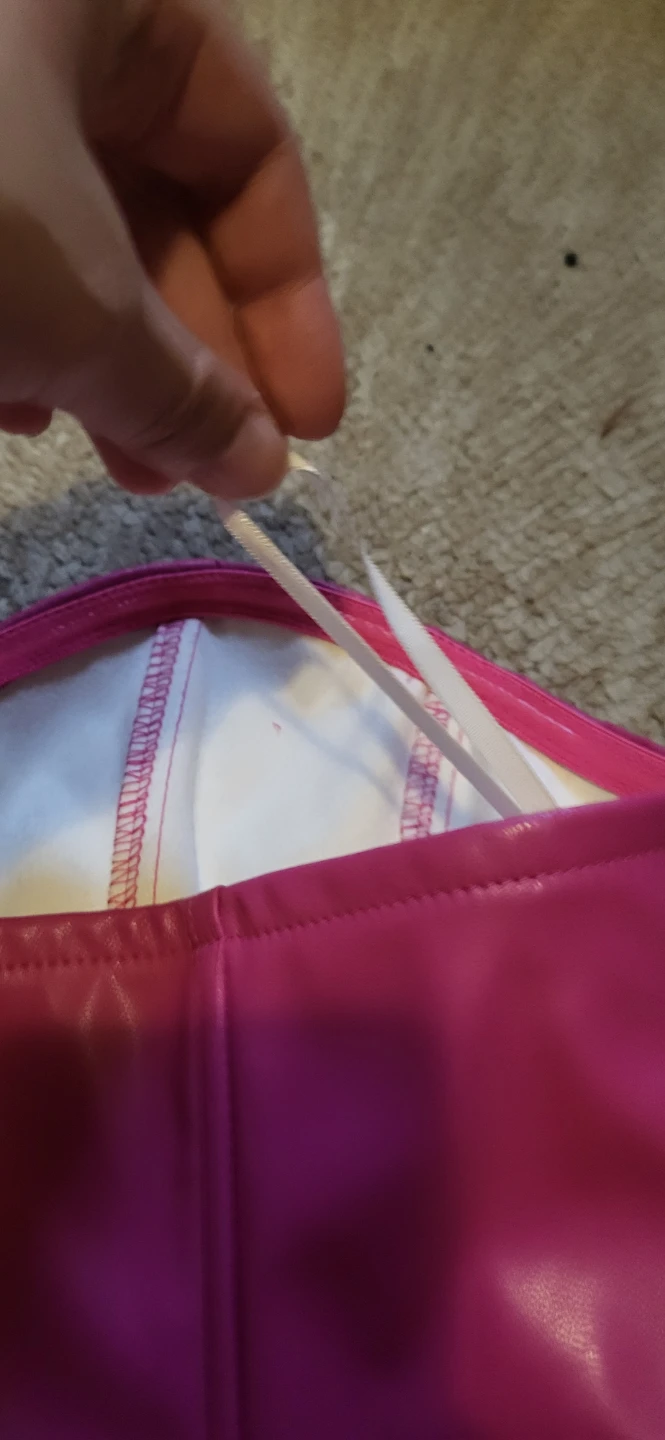 Pink Faux Leather Corset Top - photo 4