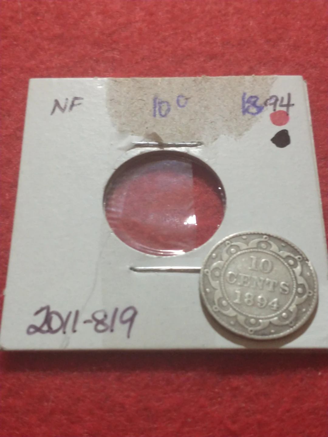 VF 1894 Newfoundland Queen Victoria .925 silver dime KM#3 - photo 3
