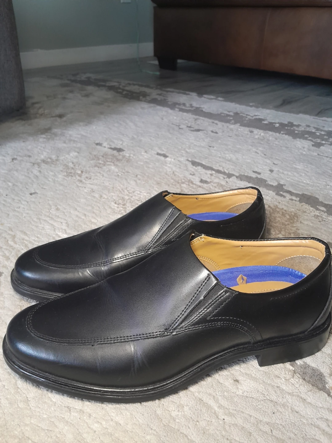 George Men's Black Slip-On Loafer Shoes