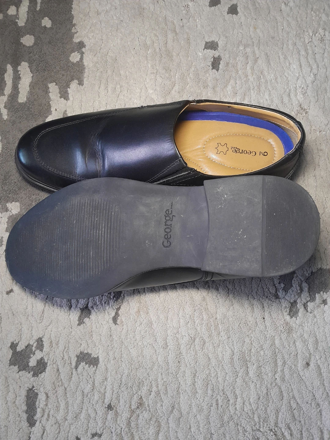 George Men's Black Slip-On Loafer Shoes - photo 2