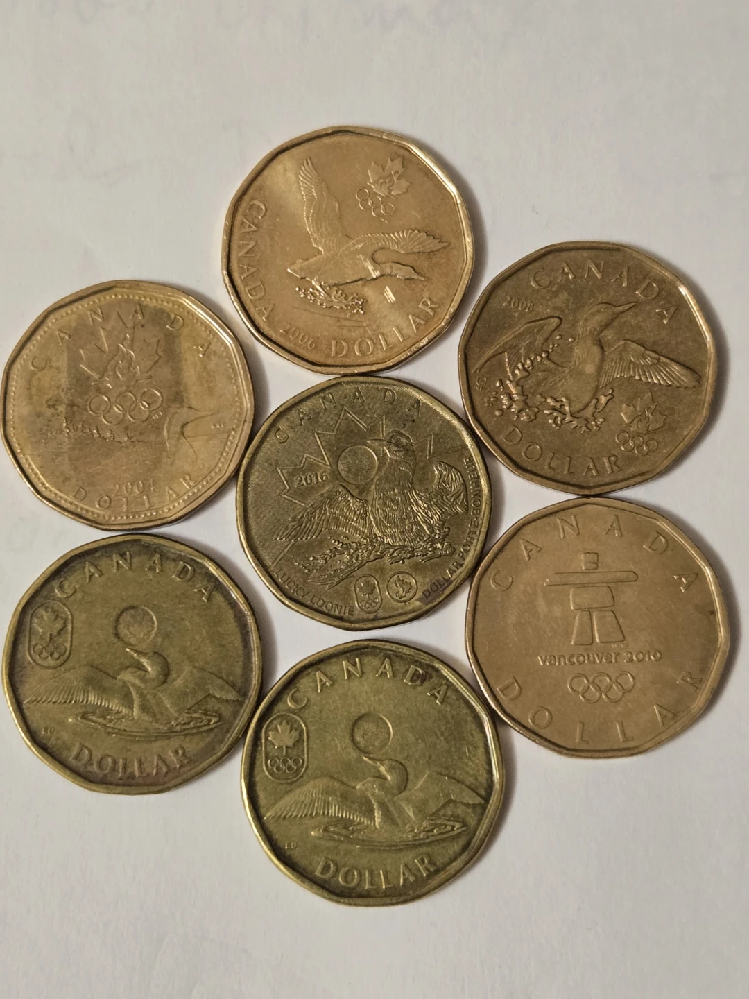 7 Canadian Dollar Coins