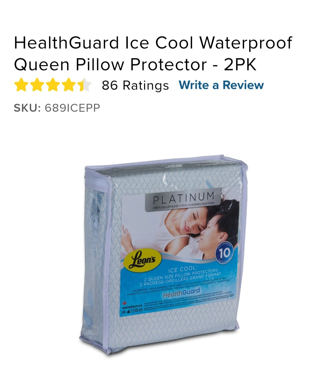 Cooling Pillow Case - 1 Piece
