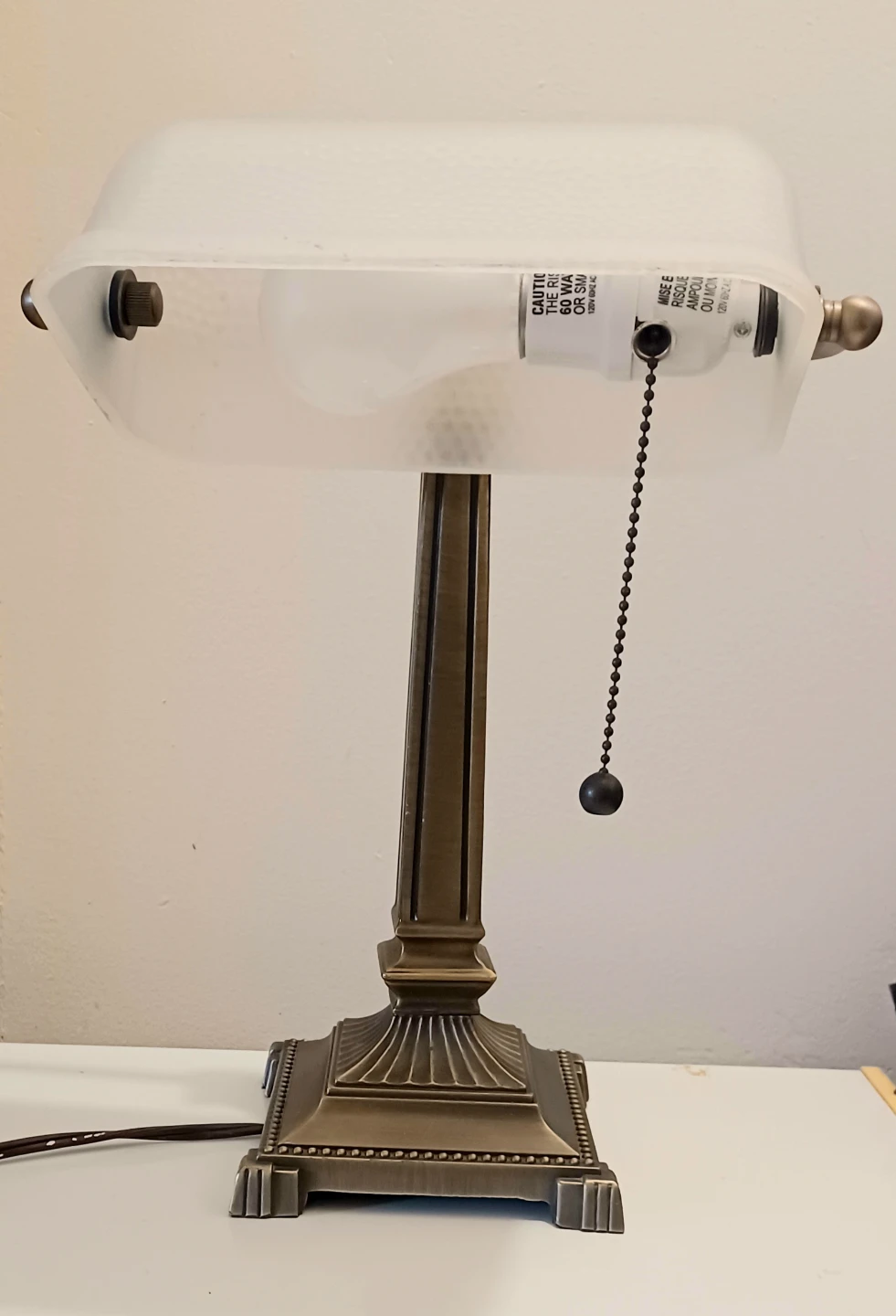 Vtg Bronze Cheyenne Banker's Lamp - photo 3