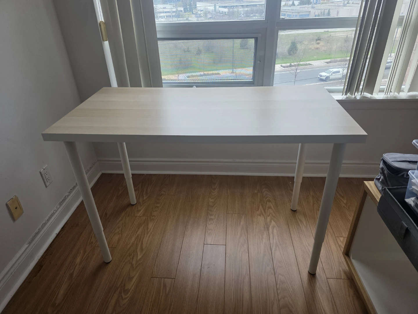 IKEA Desk -White Wood with adjustable legs