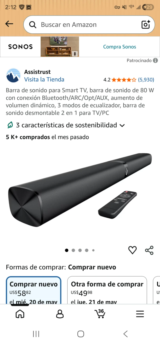 FANSBE KB-M722 TV Sound Bar - photo 2