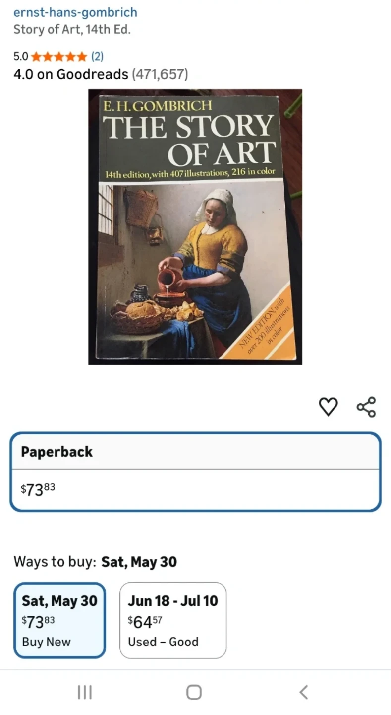 The Story of Art by E.H. Gombrich, 14th Edition Paperback