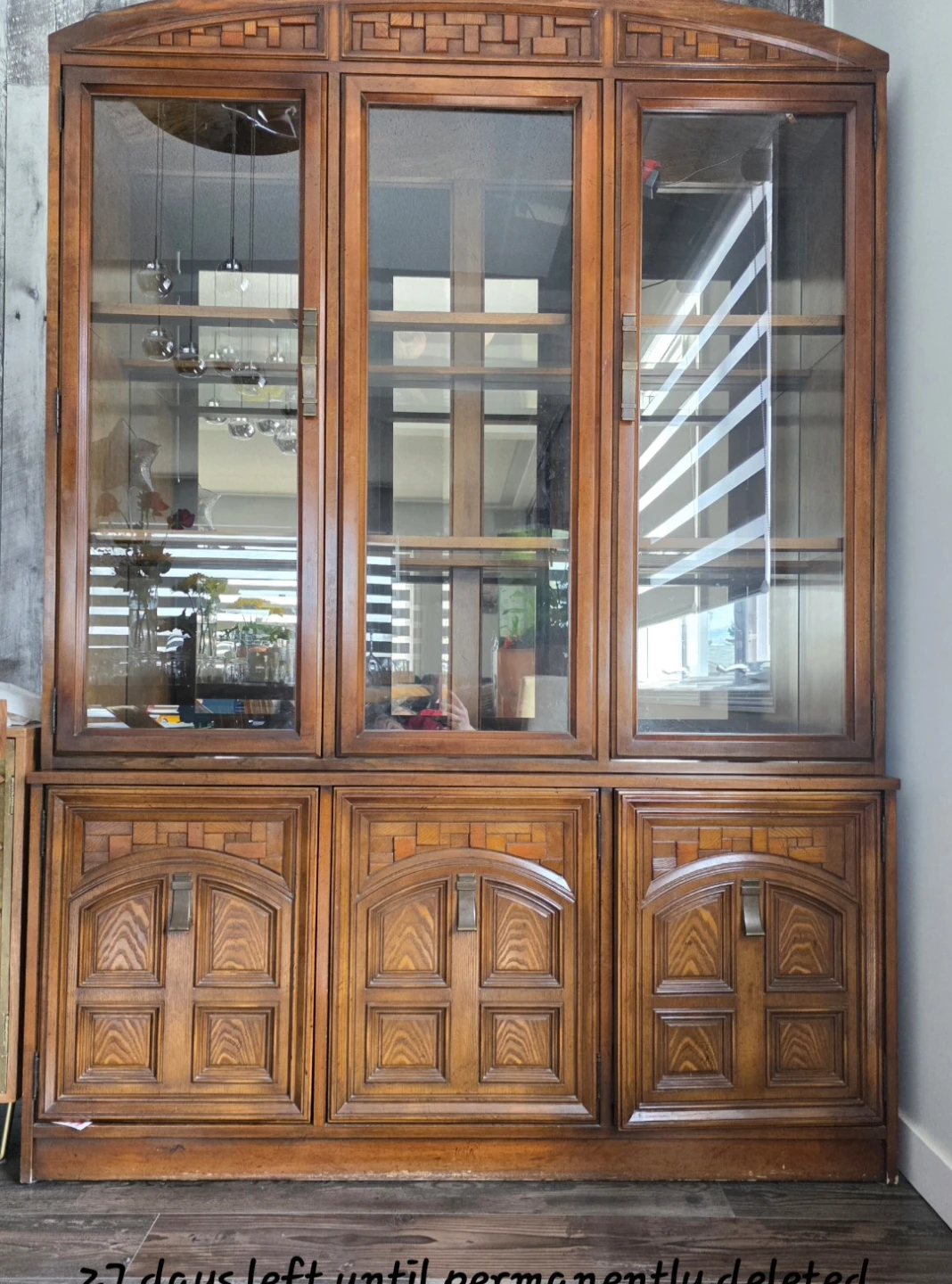 Vintage Wooden Display Cabinet with Glass Doors - photo 2