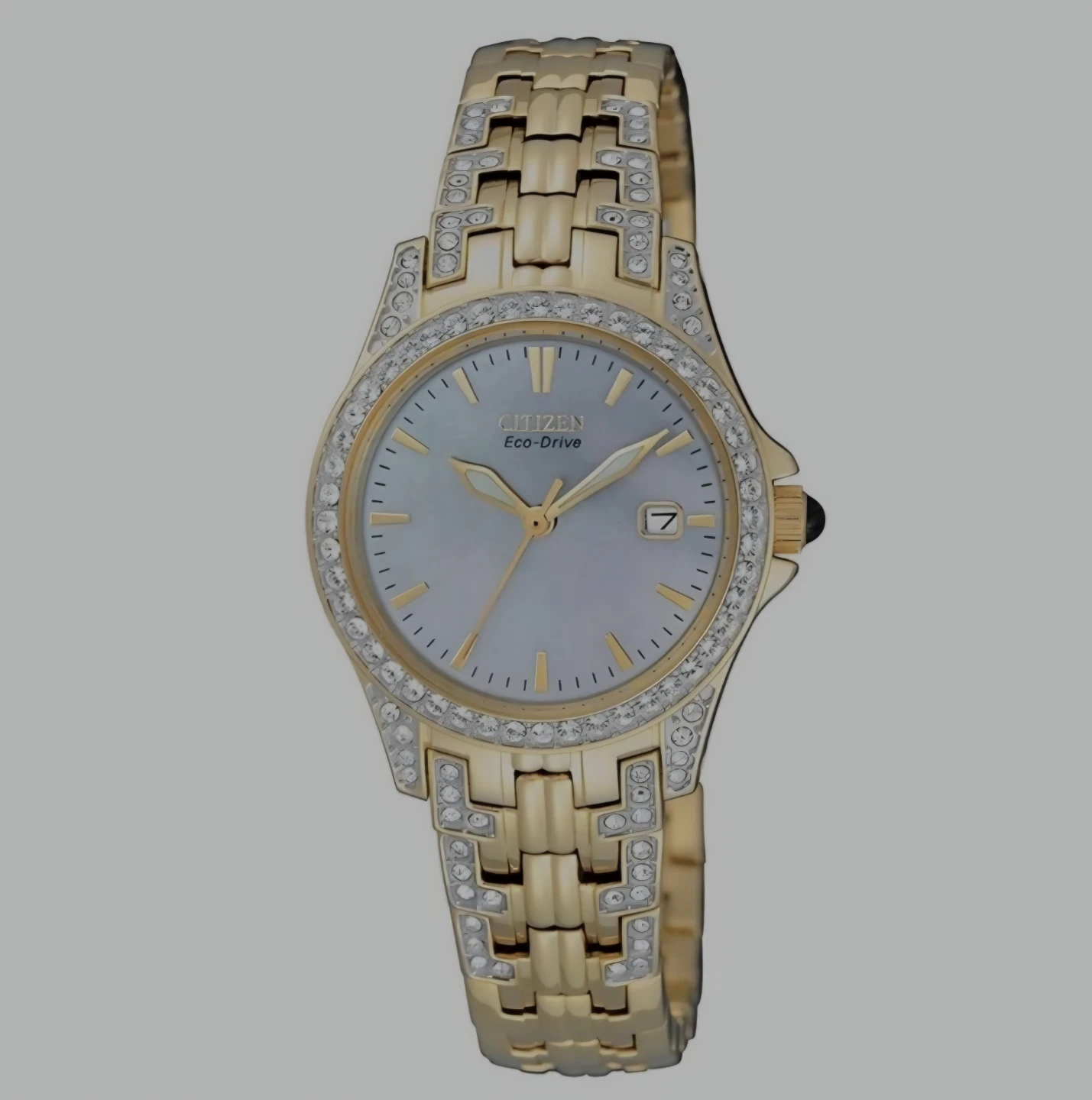 Citizen Eco-Drive Women's Gold Tone Crystal Watch
