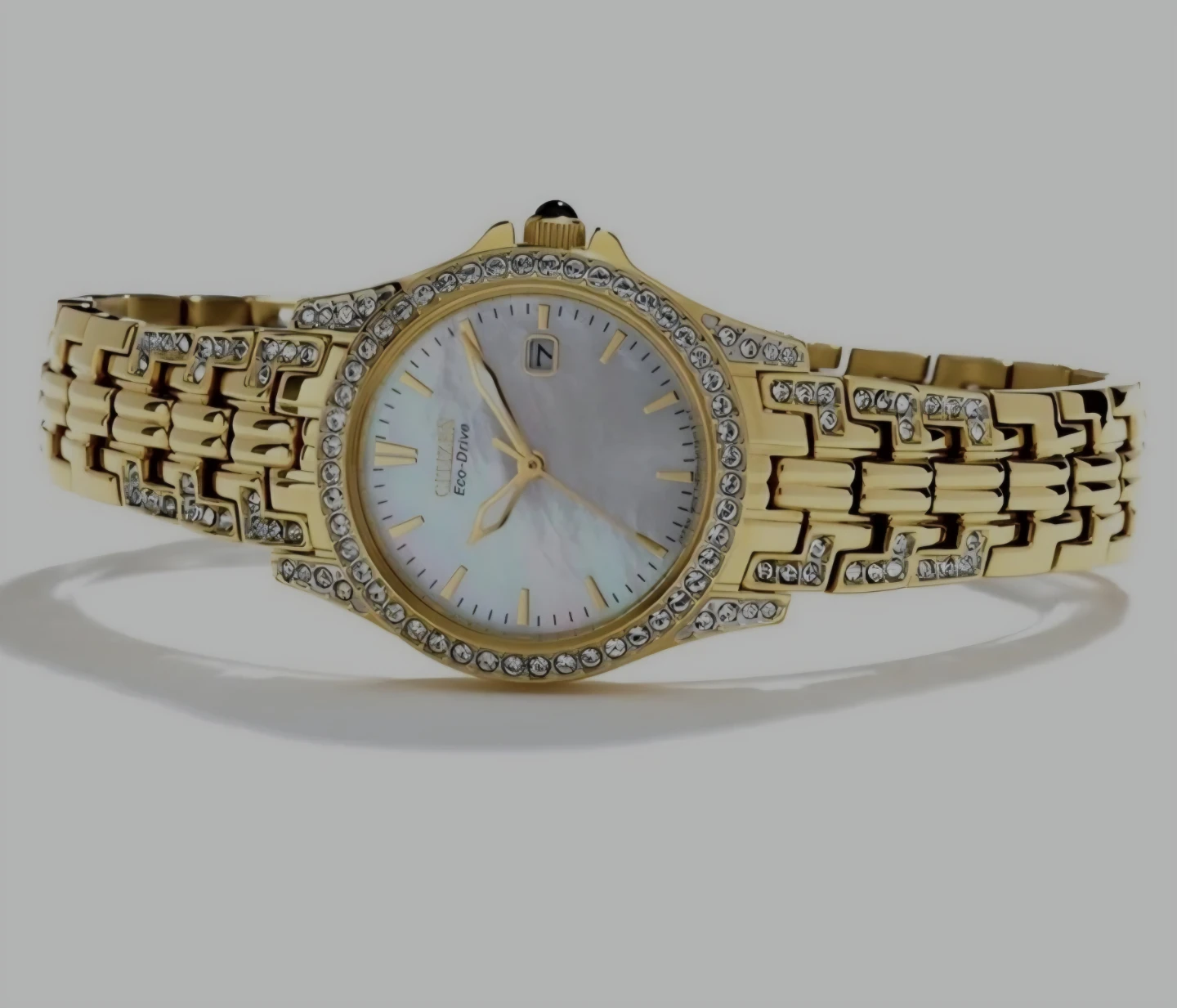 Citizen Eco-Drive Women's Gold Tone Crystal Watch - photo 2