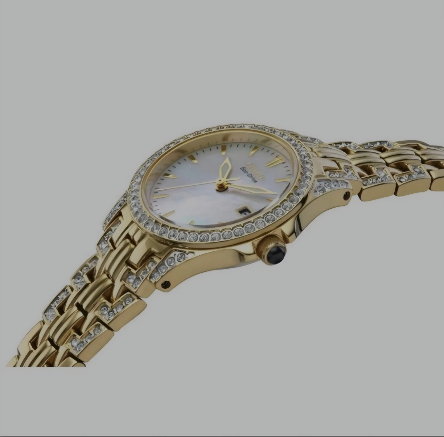 Citizen Eco-Drive Women's Gold Tone Crystal Watch - photo 3