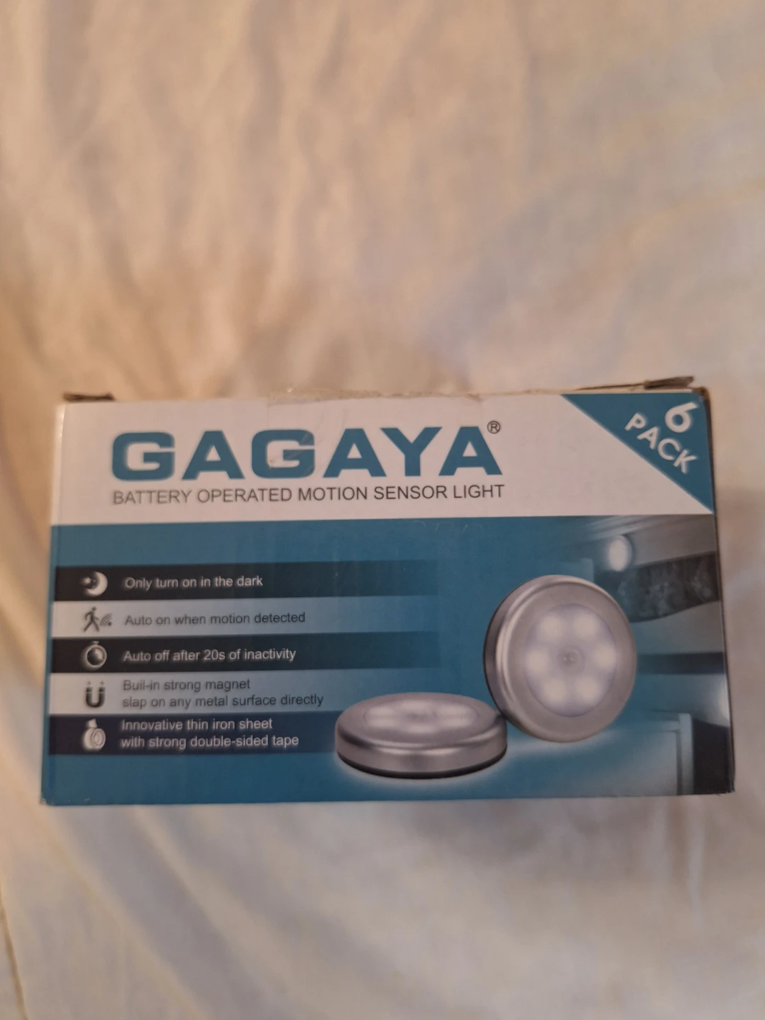 GAGAYA Battery Operated Motion Sensor Lights - 6 Pack