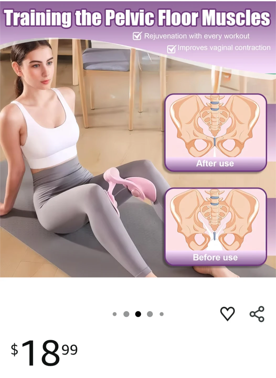 5 pieces of Yoga Pilates Pelvic Floor Trainer Set 💜 - photo 5