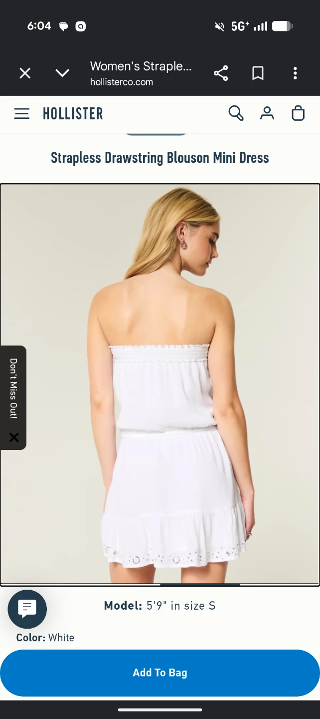 Hollister Women's White Strapless Drawstring Blouson Mini Dress - photo 3