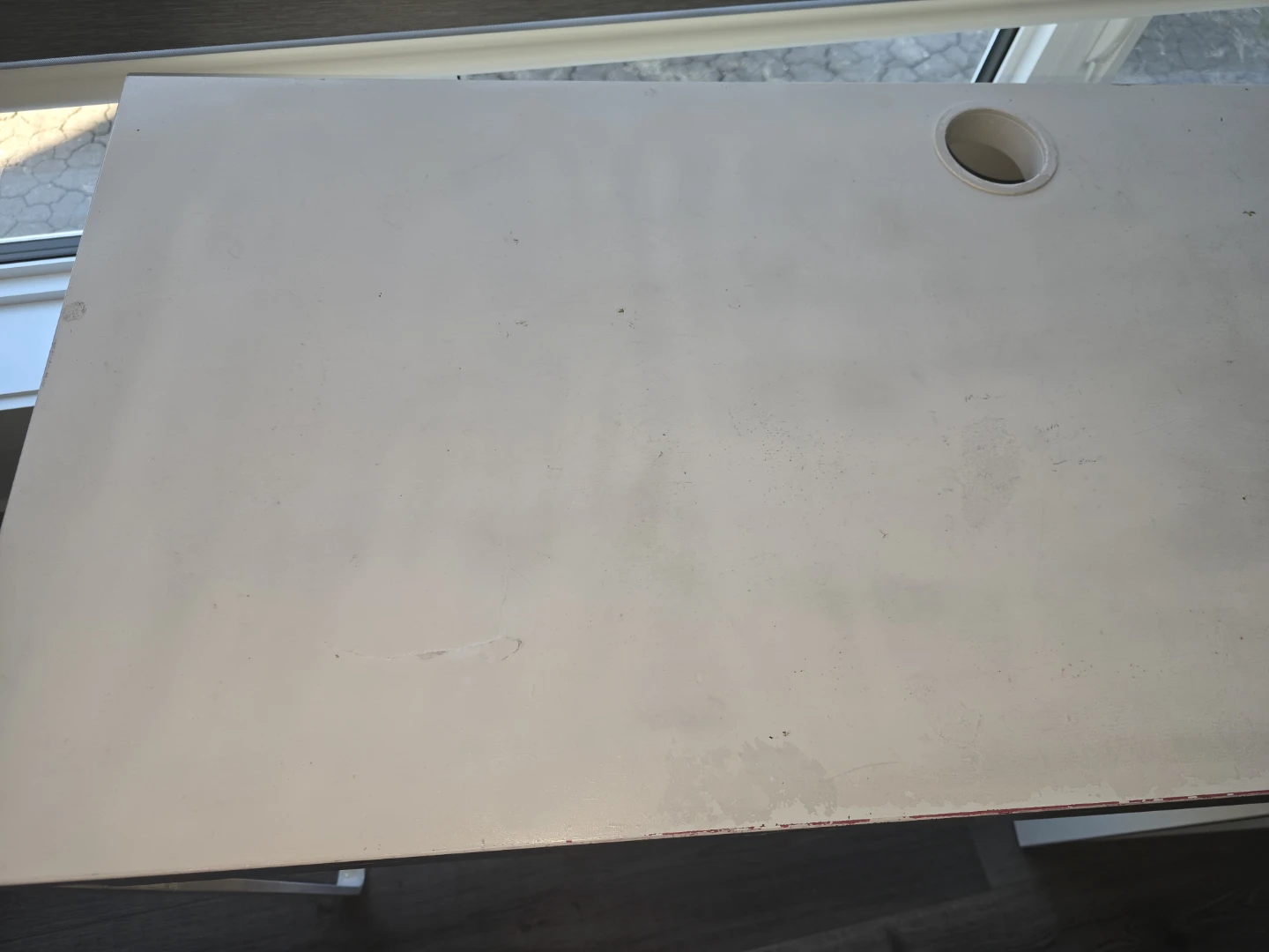 Used White Desk with Drawer and Shelving - photo 3