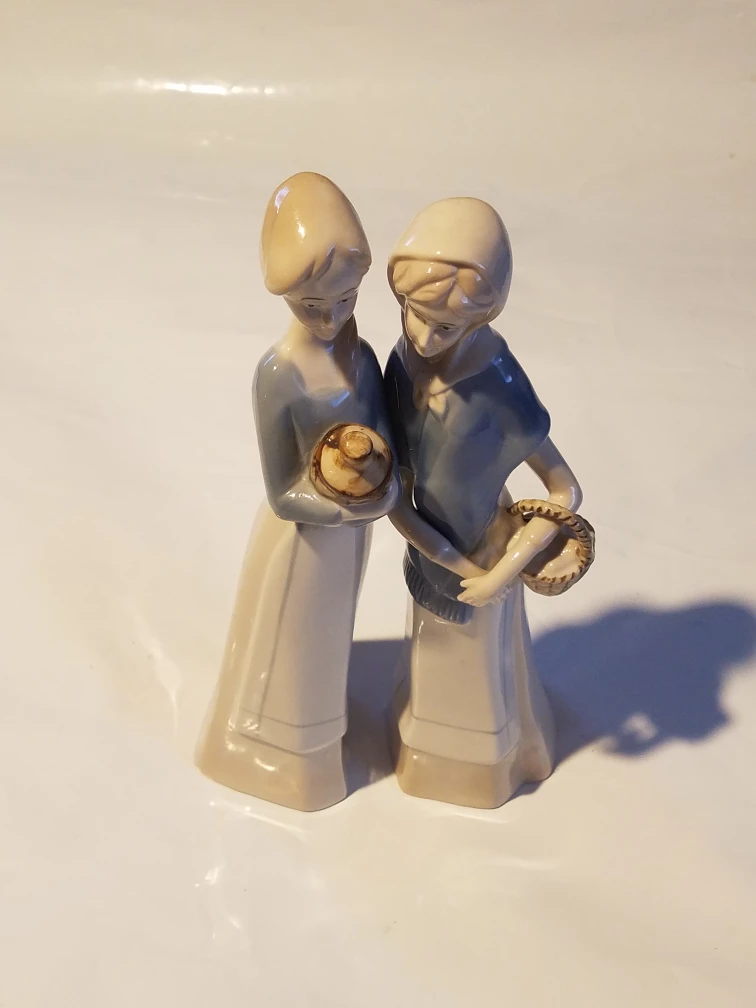 Vintage Ceramic Figurines of Two Women