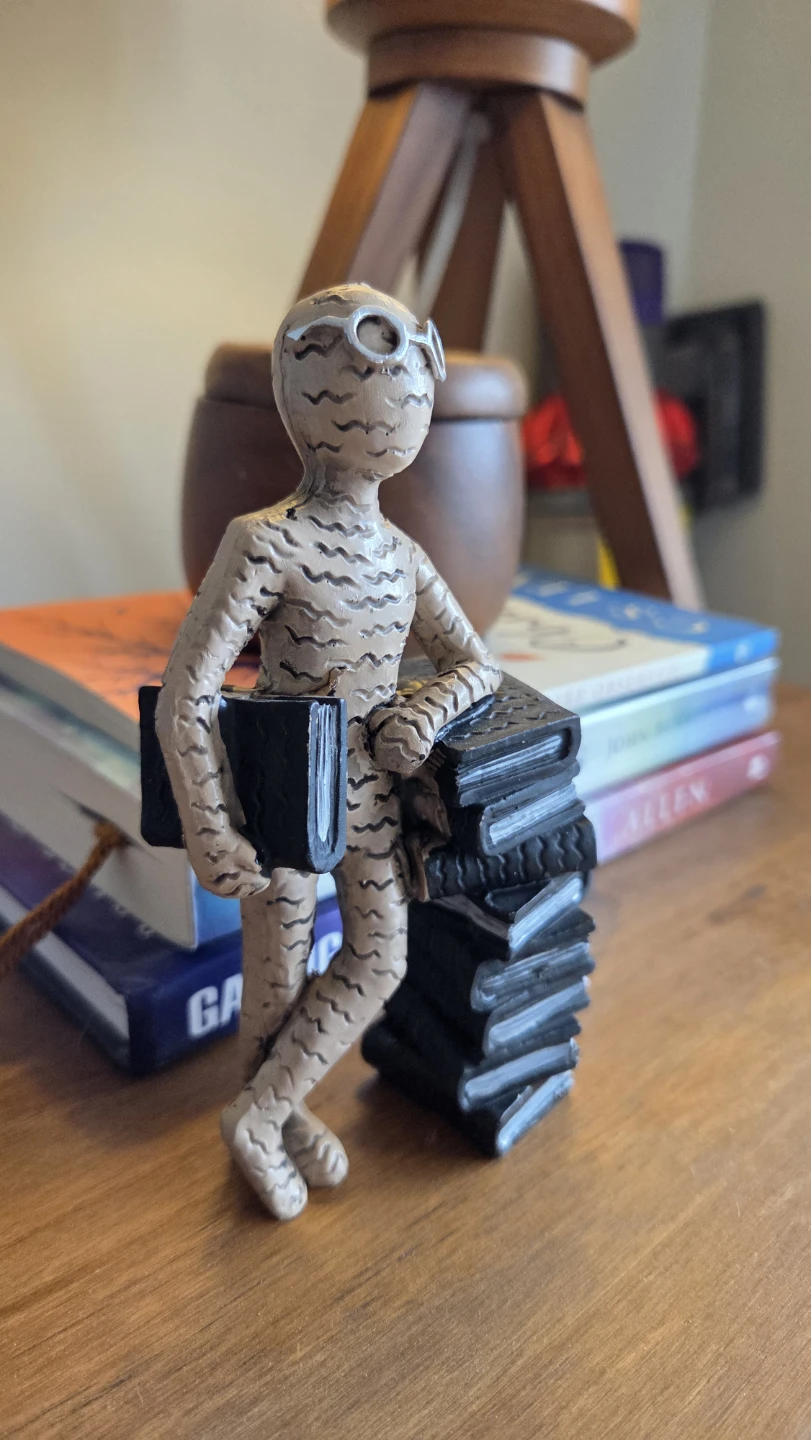 Reader Bookworm Sandstone Statue *new - photo 2