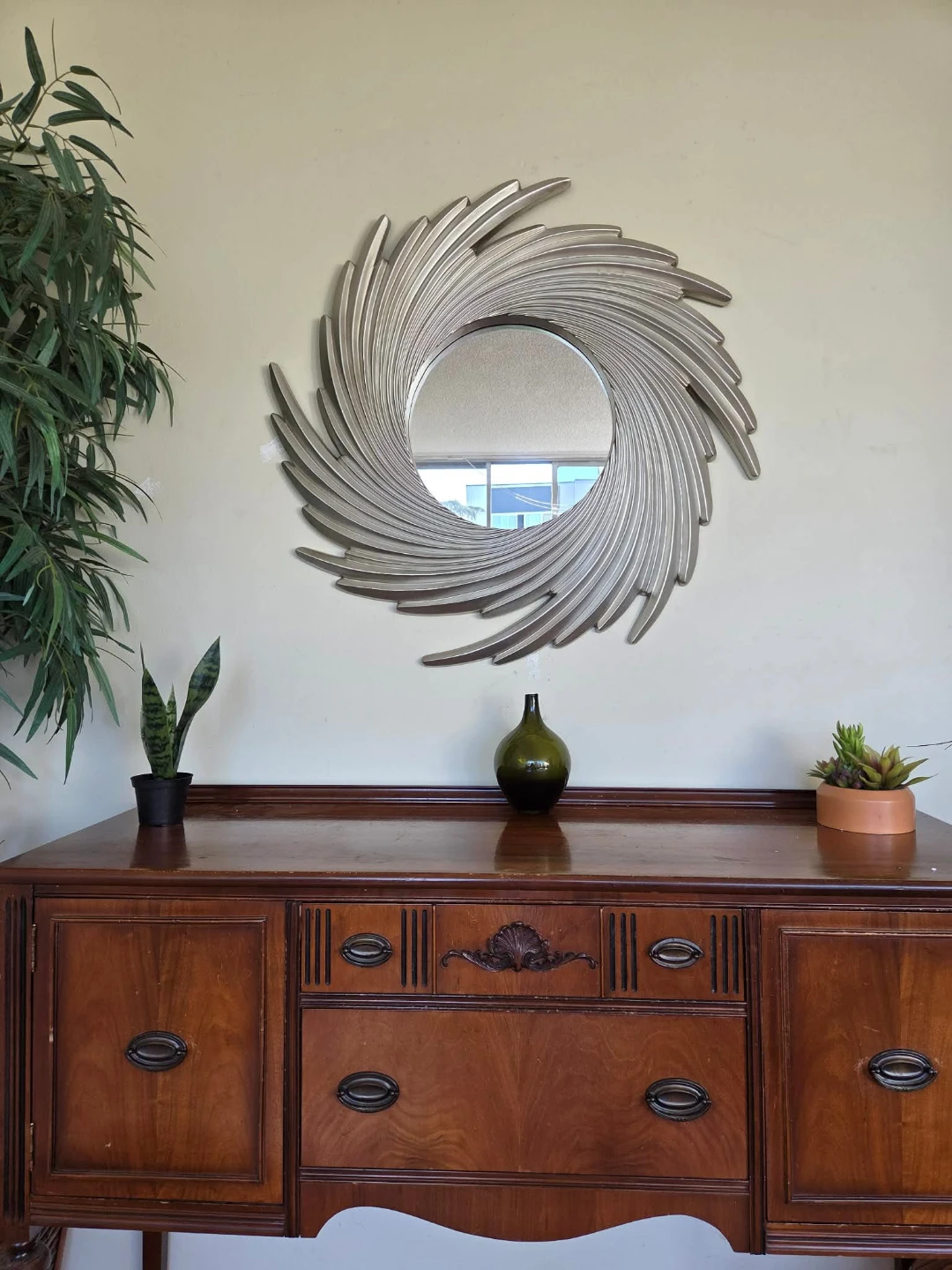 Silver Swirl Decorative Wall Mirror