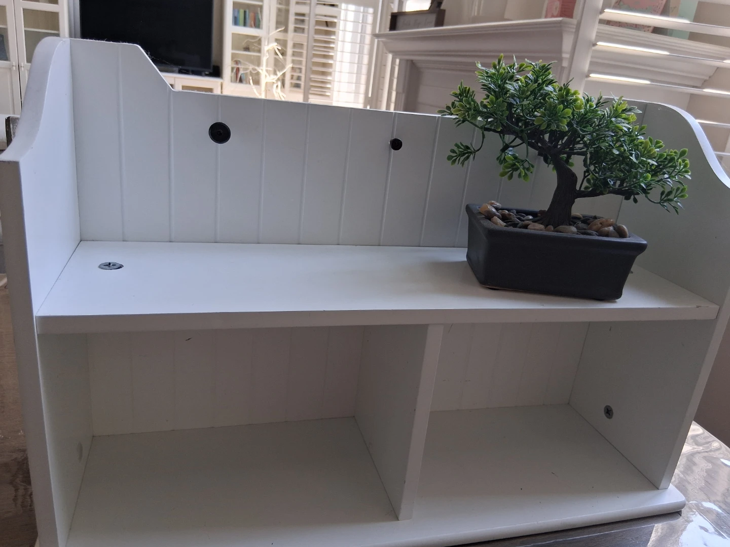 White Wooden Shelf Unit