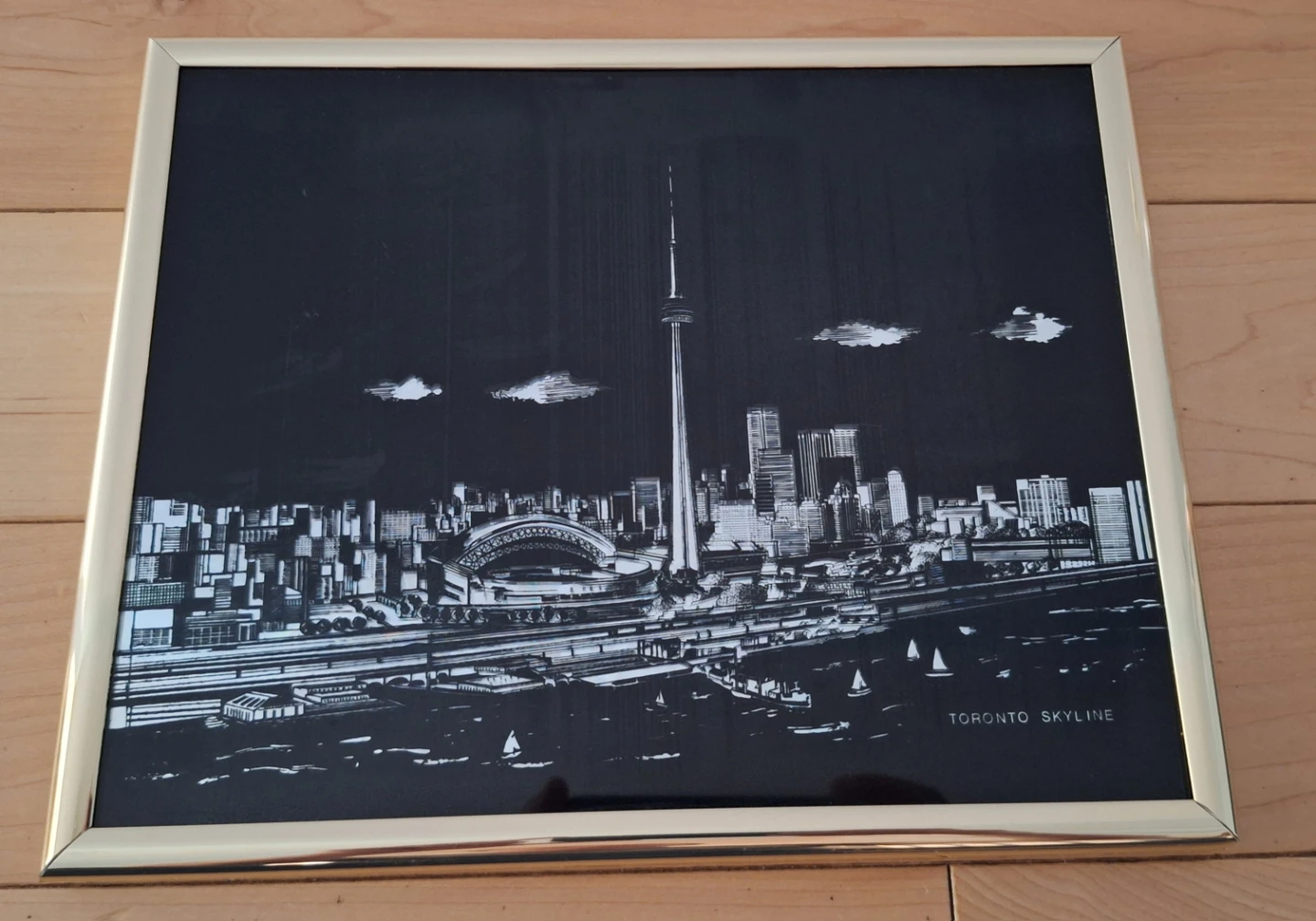Toronto Skyline Foil Scratch Framed Art